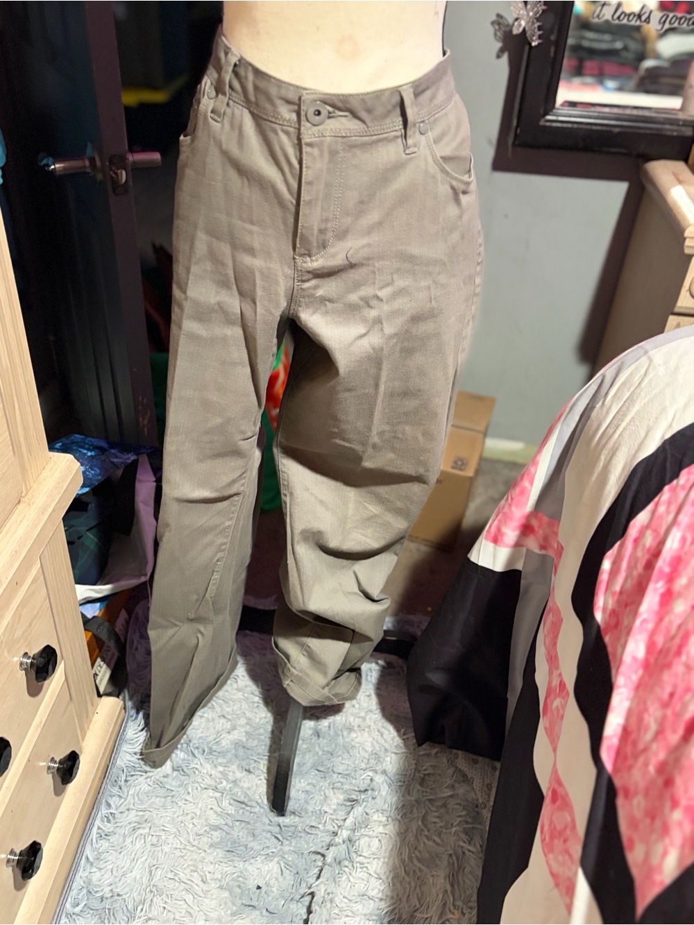 Fashion Bug Men's Straight-Leg Chinos in Taupe Brown